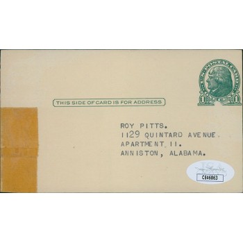 Harry James Big Band Leader Signed 3x5 Index Card JSA Authenticated