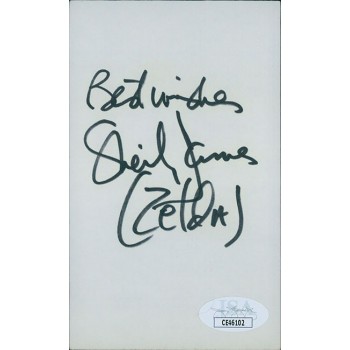 Sheila James Actress Signed 3x5 Index Card JSA Authenticated