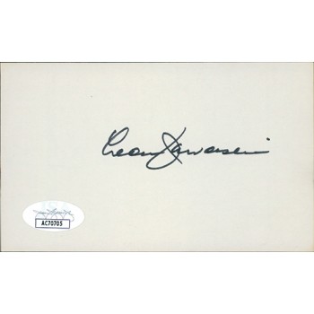 Leon Jaworski Watergate Prosecutor Signed 3x5 Index Card JSA Authenticated