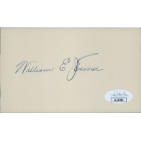 William Jenner Indiana Senator Signed 3x5 Index Card JSA Authenticated