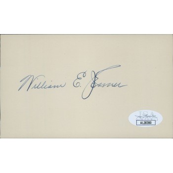 William Jenner Indiana Senator Signed 3x5 Index Card JSA Authenticated