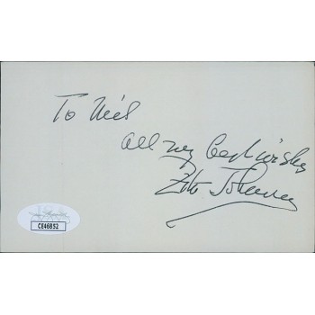 Zita Johann Actress Signed 3x5 Index Card JSA Authenticated Personalized