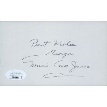 Marcia Mae Jones Actress Signed 3x5 Index Card JSA Authenticated Personalized