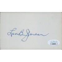 Len Jordan Idaho Governor Senator Signed 3x5 Index Card JSA Authenticated