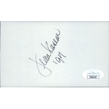 Jean Kasem Actress Signed 3x5 Index Card JSA Authenticated