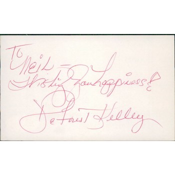 DeForest Kelley Star Trek Actor Signed 3x5 Index Card JSA Authentic Personalized