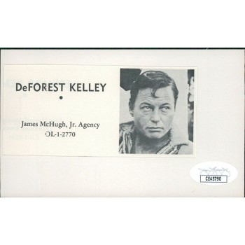 DeForest Kelley Star Trek Actor Signed 3x5 Index Card JSA Authentic Personalized