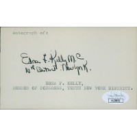 Edna Kelly New York Congresswoman Signed 3x5 Index Card JSA Authenticated