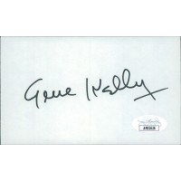 Gene Kelly Actor Signed 3x5 Index Card JSA Authenticated