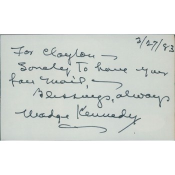 Madge Kennedy Actress Signed 3x5 Index Card JSA Authenticated Personalized
