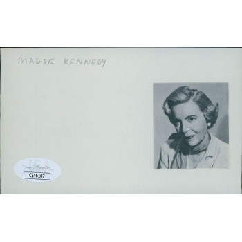 Madge Kennedy Actress Signed 3x5 Index Card JSA Authenticated Personalized