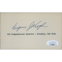 Eugene Keogh New York Congressman Signed 3x5 Index Card JSA Authenticated