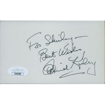 Richard Kiley Actor Signed 3x5 Index Card JSA Authenticated Personalized