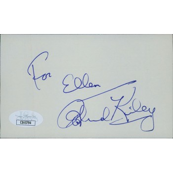 Richard Kiley Actor Signed 3x5 Index Card JSA Authenticated Personalized