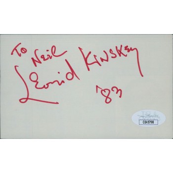 Leonid Kinskey Actor Signed 3x5 Index Card JSA Authenticated Personalized