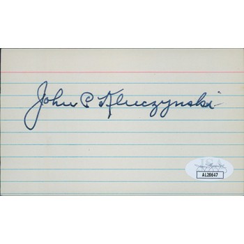 John Kluczynski Illinois Congressman Signed 3x5 Index Card JSA Authenticated