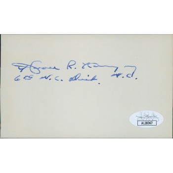 Horace Kornegay North Carolina Congressmen Signed 3x5 Index Card JSA Authentic