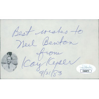Kay Kyser Band Leader Radio Host Signed 3x5 Index Card JSA Authenticated