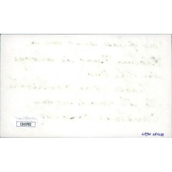 Lash LaRue Actor Signed 3x5 Index Card JSA Authenticated