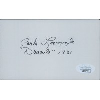 Carla Laemmle Actress Signed 3x5 Index Card JSA Authenticated