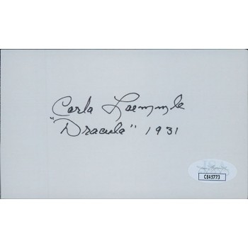 Carla Laemmle Actress Signed 3x5 Index Card JSA Authenticated