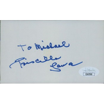 Priscilla Lane Actress Signed 3x5 Index Card JSA Authenticated Personalized