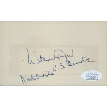 William Langer North Dakota Governor Senator Signed 3x5 Index Card JSA Authentic