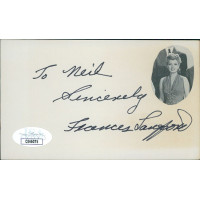 Frances Langford Actress Signed 3x5 Index Card JSA Authenticated Personalized Frances Langford Actress Signed 3x5 Index Card JSA Authenticated Personalized