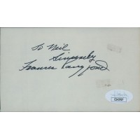 Frances Langford Actress Signed 3x5 Index Card JSA Authenticated Personalized