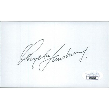 Angela Lansbury Actress Signed 3x5 Index Card JSA Authenticated