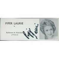 Piper Laurie Actress Signed 2x4.75 Directory Cut JSA Authenticated