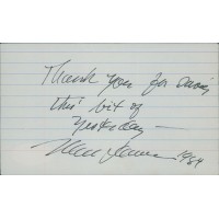 Marc Lawrence Actor Signed 3x5 Index Card JSA Authenticated