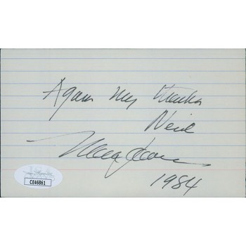 Marc Lawrence Actor Signed 3x5 Index Card JSA Authenticated Personalized