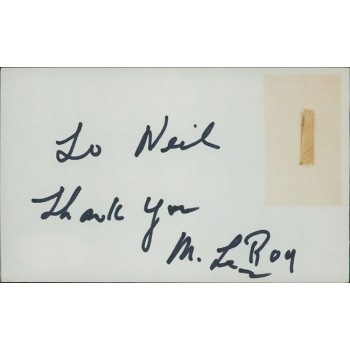 Mervyn LeRoy Director Producer Signed 3x5 Index Card JSA Authentic Personalized
