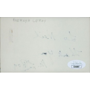 Mervyn LeRoy Director Producer Signed 3x5 Index Card JSA Authentic Personalized