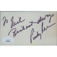 Pinky Lee Actor Signed 3x5 Index Card JSA Authenticated Personalized