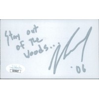 Joshua Leonard Actor Producer Writer Signed 3x5 Index Card JSA Authenticated