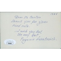 Eugenie Leontovich Actress Signed 3x5 Index Card JSA Authenticated
