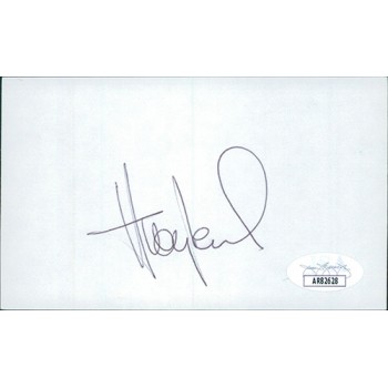 Huey Lewis Singer Songwriter Signed 3x5 Index Card JSA Authenticated