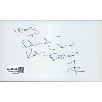 Kate Linder The Young and the Restless Actress Signed 3x5 Index Card JSA Authen