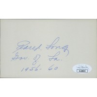 Earl Long Louisiana Governor Signed 3x5 Index Card JSA Authenticated