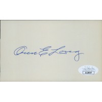 Oren Long Hawaii Governor Senator Signed 3x5 Index Card JSA Authenticated