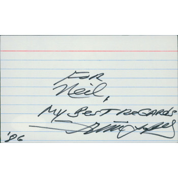 Trini Lopez Musician Singer Signed 3x5 Index Card JSA Authenticated Personalized Trini Lopez Musician Singer Signed 3x5 Index Card JSA Authenticated Personalized