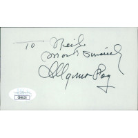 Myrna Loy Actress Signed 3x5 Index Card JSA Authenticated Personalized