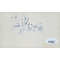 Heather MacRae Actress Signed 3x5 Index Card JSA Authenticated
