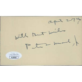 Pete Mack Jr. Illinois Congressmen Signed 3x5 Index Card JSA Authenticated