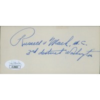 Russell V. Mack Washington Congressman Signed 2.5x5 Index Card JSA Authenticated