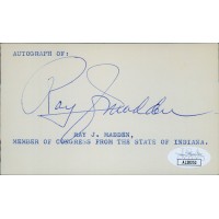 Ray Madden Indiana Congressmen Signed 3x5 Index Card JSA Authenticated