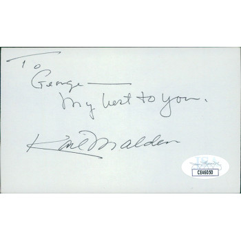 Karl Malden Actor Signed 3x5 Index Card JSA Authenticated Personalized Karl Malden Actor Signed 3x5 Index Card JSA Authenticated Personalized
