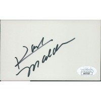 Karl Malden Actor Signed 3x5 Index Card JSA Authenticated